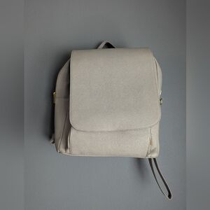 Taupe Stackers Travel Laptop Bag With Zipper Close And Adjustable Straps.